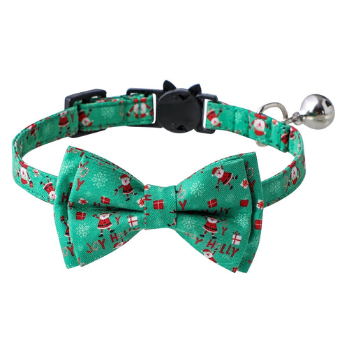 Winter Holiday Christmas Kitten Collar with Bell